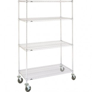 Metro Super Erecta N536BC Chrome Mobile Wire Shelving Unit with Rubber Casters 24 Metro Super Erecta N536BC Chrome Mobile Wire Shelving Unit with Rubber Casters 24