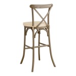 Lancaster Table & Seating Vineyard Whiskey Brown Wood Cross Back Bar Stool with 2 Lancaster Table & Seating Vineyard Whiskey Brown Wood Cross Back Bar Stool with 2