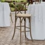 Lancaster Table & Seating Vineyard Whiskey Brown Wood Cross Back Bar Stool with 2 Lancaster Table & Seating Vineyard Whiskey Brown Wood Cross Back Bar Stool with 2