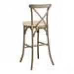 Lancaster Table & Seating Vineyard Whiskey Brown Wood Cross Back Bar Stool with 2 Lancaster Table & Seating Vineyard Whiskey Brown Wood Cross Back Bar Stool with 2