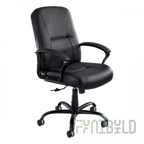 Safco 3500BL Serenity Big and Tall Black Leather Swivel / Tilt Office Chair