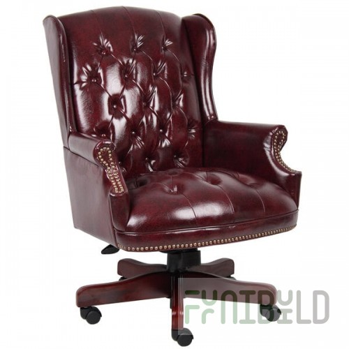 Boss B800-BY Traditional Series Burgundy Wingback Chair