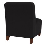 Lesro Ravenna Open House Black Fabric Oversized Guest Chair with Walnut Wood Legs Lesro Ravenna Open House Black Fabric Oversized Guest Chair with Walnut Wood Legs