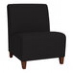 Lesro Ravenna Open House Black Fabric Oversized Guest Chair with Walnut Wood Legs Lesro Ravenna Open House Black Fabric Oversized Guest Chair with Walnut Wood Legs