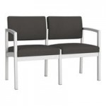 Lesro Lenox Steel Patriot Plus Charcoal Vinyl Two Guest Arm Chairs with Sarum Twill Laminate Connecting Table Lesro Lenox Steel Patriot Plus Charcoal Vinyl Two Guest Arm Chairs with Sarum Twill Laminate Connecting Table
