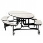 National Public Seating METB-PWPEPC 10' Elliptical Mobile Plywood Cafeteria Table with Powder Coated Frame, ProtectEdge, and 4 Benches National Public Seating METB-PWPEPC 10' Elliptical Mobile Plywood Cafeteria Table with Powder Coated Frame, ProtectEdge, and 4 Benches