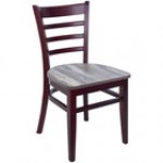 BFM Seating Berkeley Dark Mahogany Beechwood Ladder Back Side Chair with Relic Farmhouse Seat BFM Seating Berkeley Dark Mahogany Beechwood Ladder Back Side Chair with Relic Farmhouse Seat