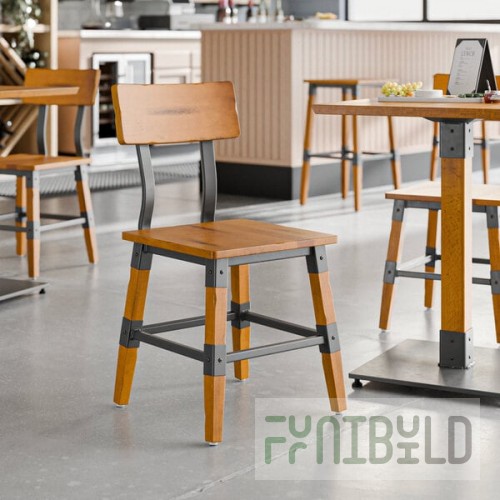 Lancaster Table & Seating Industrial Chair with Honey Maple Finish