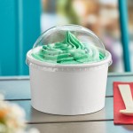 Choice 16 oz. White Paper Frozen Yogurt / Food Cup with Dome Lid - 50/Case