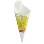 Carnival King 20 oz. Square French Fries Cardboard Fry Cone - 100/Pack