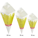 Carnival King 20 oz. Square French Fries Cardboard Fry Cone - 100/Pack