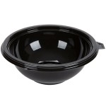 Fineline 5024-BK Super Bowl 24 oz. Black PET Plastic Bowl - 100/Case
