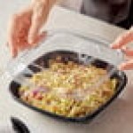Visions Clear PET Plastic Dome Lid for 24, 32, and 48 oz. Square Bowls - 300/Case