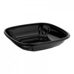 Visions Clear PET Plastic Dome Lid for 24, 32, and 48 oz. Square Bowls - 300/Case