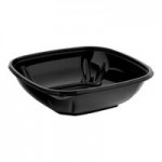 Visions Clear PET Plastic Dome Lid for 24, 32, and 48 oz. Square Bowls - 300/Case