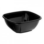 Visions Clear PET Plastic Dome Lid for 24, 32, and 48 oz. Square Bowls - 300/Case