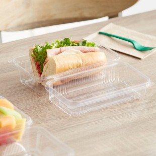 World Centric Clear Compostable PLA Hinged Clamshell Container 9