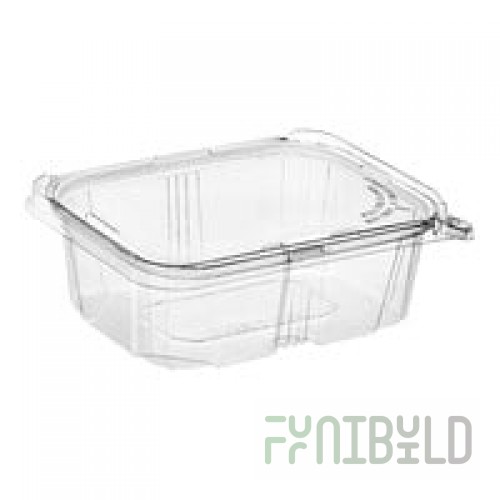 Inline Plastics Safe-T-Fresh 32 oz. Tamper-Resistant, Tamper-Evident Rectangular Hinged Container with Flat Lid - 200/Case