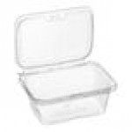 Inline Plastics Safe-T-Fresh 32 oz. Tamper-Resistant, Tamper-Evident Rectangular Hinged Container with Flat Lid - 200/Case