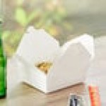 Choice White Microwavable Folded Paper #8 Take-Out Container 6 Choice White Microwavable Folded Paper #8 Take-Out Container 6