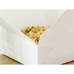 Choice White Microwavable Folded Paper #8 Take-Out Container 6 Choice White Microwavable Folded Paper #8 Take-Out Container 6