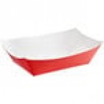 #300 3 lb. Solid Red Paper Food Tray - 500/Case #300 3 lb. Solid Red Paper Food Tray - 500/Case