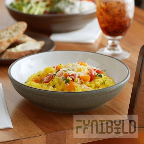 Acopa Embers 32 oz. Moss Green Matte Stoneware Pasta Bowl - Sample