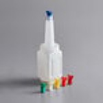 Vollrath 3632 Traex® Bar Keep II 1 Qt. White Pour Container with Neck, Lid, and Assorted Color Spouts