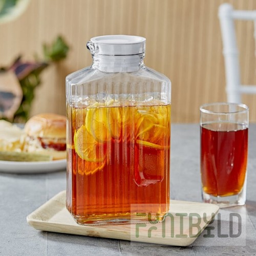 Anchor Hocking 93221AHG17 Bistro 64 oz. Glass Pitcher with Stopper - 4/Case