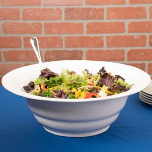 TableCraft CW3120W 10 Qt. White Cast Aluminum Wide Rim Salad Bowl