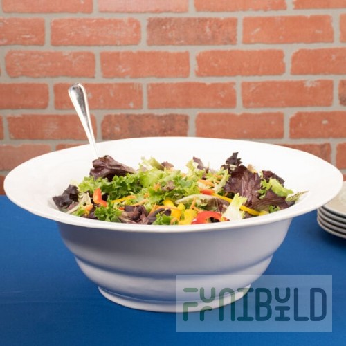 TableCraft CW3120W 10 Qt. White Cast Aluminum Wide Rim Salad Bowl