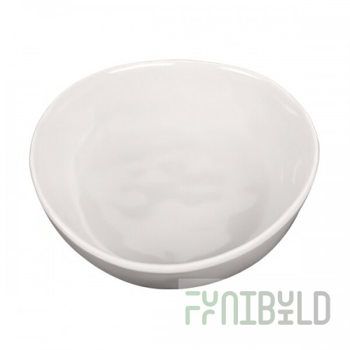Elite Global Solutions Maya 10 oz. Cream Reactive Glaze Irregular Round Melamine Bowl - 6/Case