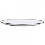 GET B-220-W/BK Settlement Bistro 24 oz. White Enamelware Melamine Large Bowl with Black Trim - 12/Case
