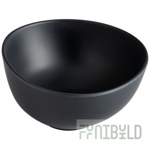 GET Enterprises B-1200-DG Riverstone 8 oz. Dark Gray Irregular Round Matte Melamine Bowl - 24/Case