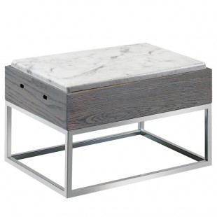 Cal-Mil 3822-9-83 Ashwood Gray Oak Wood Riser with Melamine Marble Tray - 15