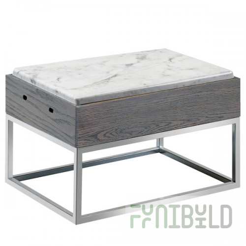 Cal-Mil 3822-9-83 Ashwood Gray Oak Wood Riser with Melamine Marble Tray - 15