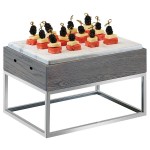 Cal-Mil 3822-9-83 Ashwood Gray Oak Wood Riser with Melamine Marble Tray - 15 Cal-Mil 3822-9-83 Ashwood Gray Oak Wood Riser with Melamine Marble Tray - 15