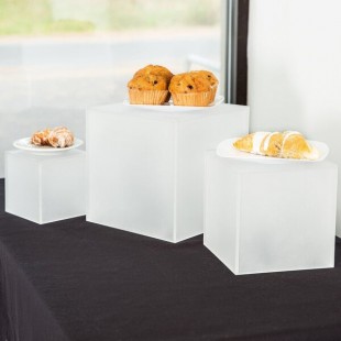 American Metalcraft AC579 Set of Three Frosted Acrylic Cube Risers American Metalcraft AC579 Set of Three Frosted Acrylic Cube Risers