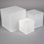 American Metalcraft AC579 Set of Three Frosted Acrylic Cube Risers