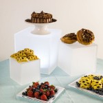 American Metalcraft AC579 Set of Three Frosted Acrylic Cube Risers