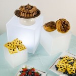 American Metalcraft AC579 Set of Three Frosted Acrylic Cube Risers