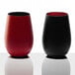 Stolzle Glisten from Global Tableware Collective 16.5 oz. Matte Red/Black Stemless Wine Glass / Tumbler - 6/Case