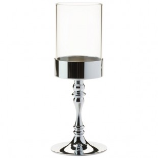 Hollowick 277PC Classic Polished Chrome Candlestick Base with Clear Cylinder Shade Hollowick 277PC Classic Polished Chrome Candlestick Base with Clear Cylinder Shade