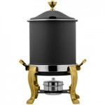 Bon Chef 12009CH Elite Round 8 Qt. Dripless Round Stainless Steel with Chrome Accents Roll Top Chafer with Aurora Legs Bon Chef 12009CH Elite Round 8 Qt. Dripless Round Stainless Steel with Chrome Accents Roll Top Chafer with Aurora Legs
