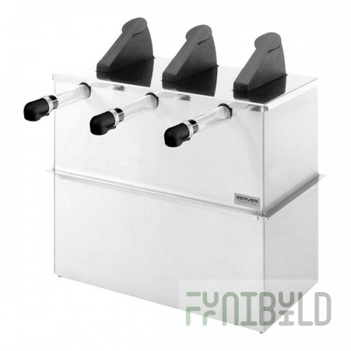 Server Express System Stainless Steel Triple Drop-In Pump Dispenser for 1.5 Gallon / 6 Qt. Pouches