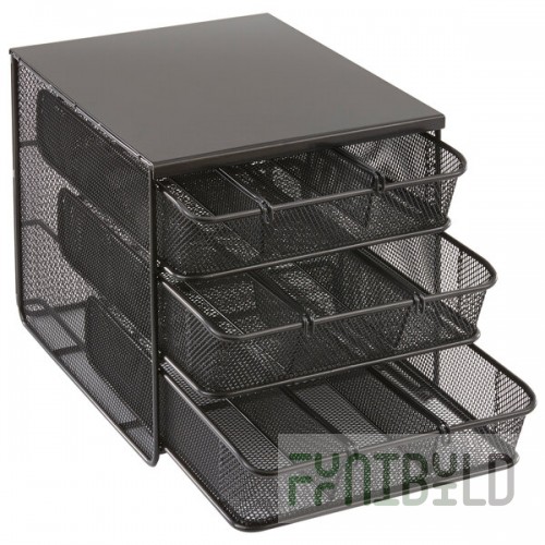 Safco 3275BL Black 3 Drawer Coffee Pod Organizer - 11 1/2