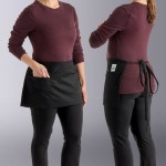 Chef Revival Black Poly-Cotton Customizable Waist Apron with 3 Pockets - 12