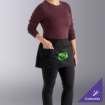 Chef Revival Black Poly-Cotton Customizable Waist Apron with 3 Pockets - 12