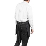 Uncommon Chef 3041 Pinstripe Customizable Poly-Cotton Twill V-Neck Tuxedo Apron with Adjustable Neck Strap and 2 Pockets - 28