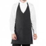 Uncommon Chef 3041 Pinstripe Customizable Poly-Cotton Twill V-Neck Tuxedo Apron with Adjustable Neck Strap and 2 Pockets - 28